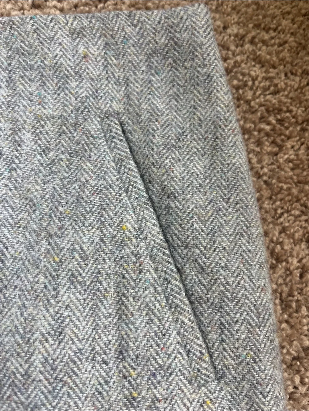 Talbots Gray Scallop Hem Mini Skirt